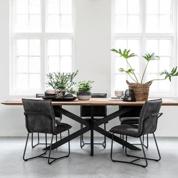*WOONWINKEL* DTP Home Timeless Teak Tafel Curves Met Kruispo, Verzenden, Nieuw