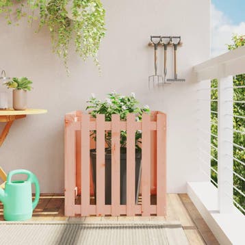 vidaXL Plantenbak met hekontwerp 70x70x70 cm massief, Tuin en Terras, Bloembakken en Plantenbakken, Verzenden, Nieuw, 60 tot 100 cm