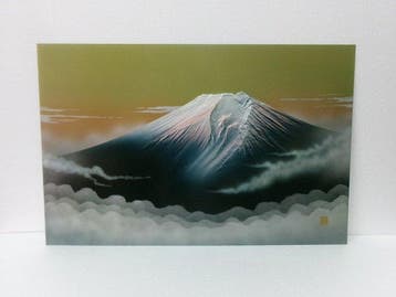 Groot metalen gravureproduct. Mount Fuji. Haruyamas werk -, Antiek en Kunst