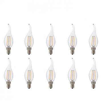 Voordeelpak LED Lamp 10 Pack - Kaarslamp - Filament Flame -, Led-lamp, Soft of Flame, E14 (klein), Nieuw