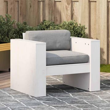vidaXL Tuinbank 79x60x62 cm massief grenenhout wit, Verzenden, Nieuw