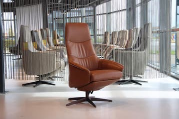 Design relaxfauteuil leer Gealux Arc 8020 met 2 motoren+accu, Ophalen of Verzenden, Nieuw, Leer, Design, modern