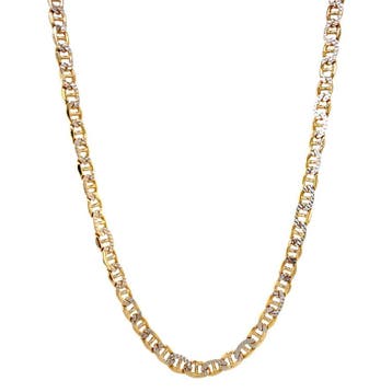 Gouden dubbele anker collier 51.5 cm 14 karaat, Sieraden, Tassen en Uiterlijk, Kettingen, Verzenden, Zo goed als nieuw, Goud
