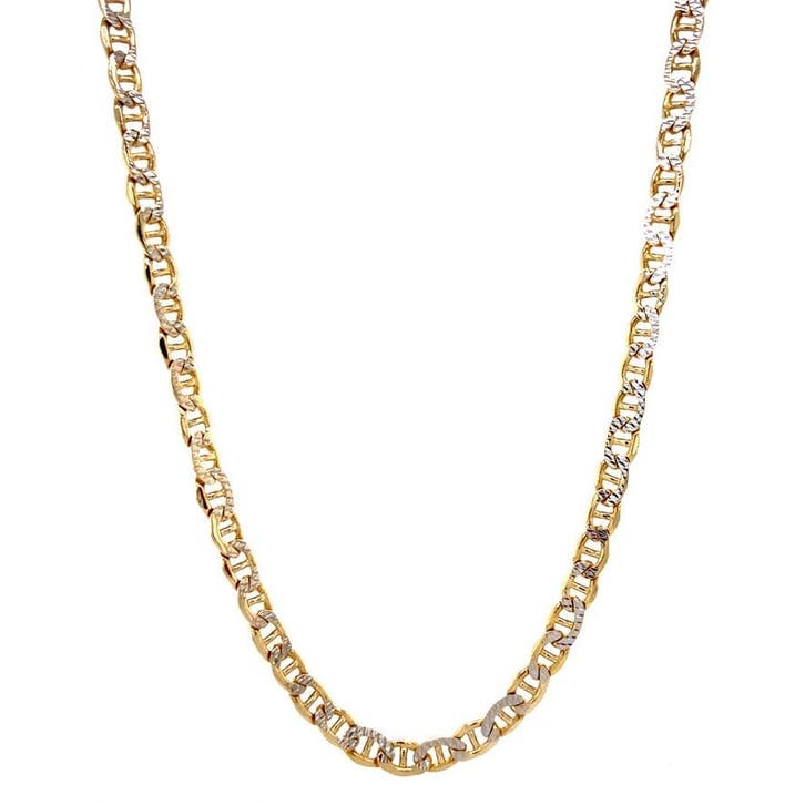 Gouden dubbele anker collier 51.5 cm 14 karaat, Sieraden, Tassen en Uiterlijk, Kettingen, Goud, Zo goed als nieuw, Verzenden