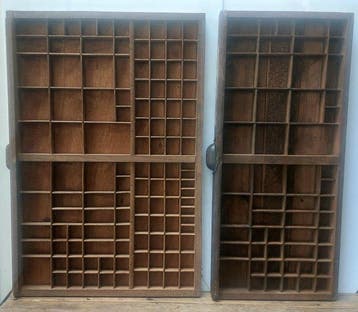 Wandrek - Hout, Metaal - Verzameling van twee oude houten