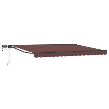 vidaXL Handmatig knikarmscherm met solar LED 4,5 x 3,5 m, Verzenden, Nieuw