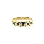 Gouden ring met saffier en diamant; 0,12 ct., Sieraden, Tassen en Uiterlijk, Ringen, 18 tot 19, Gebruikt, Overige kleuren, Ophalen of Verzenden