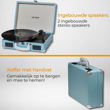 2dekans | Denver Platenspeler - Ingebouwde Speakers - Incl., Ophalen of Verzenden, Nieuw