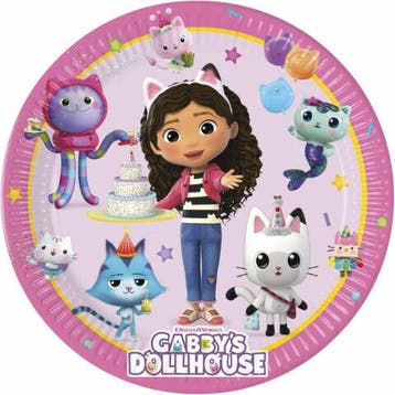 Feestbordjes Gabbys Dollhouse (8st), Ophalen of Verzenden, Nieuw