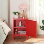 Nachtkastje Inari metaal 57x40x30 cm rood [en.casa], Verzenden, Nieuw