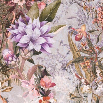 Profhome 381773-GU Bloemen behang floral mat purper beige, Verzenden