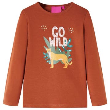 vidaXL Kindershirt met lange mouwen 116 cognackleurig, Verzenden, Nieuw