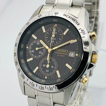 Seiko - Seiko Chronograph Black Dial - Zonder minimumprijs -