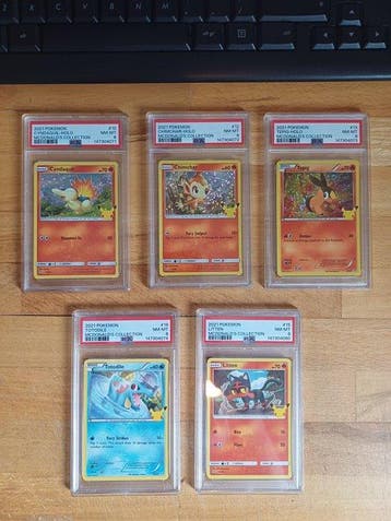 Pokémon - 5 Graded card Holo - PSA 8 - Sword & Shield, Nieuw