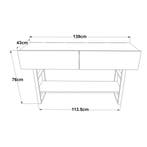 [en.casa] Console tafel sidetable Lappeenranta 139x43x76cm a, Huis en Inrichting, Tafels | Sidetables, Verzenden, Nieuw