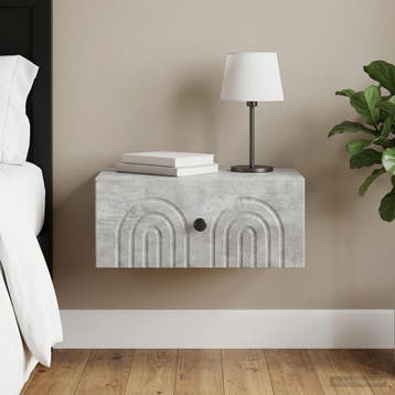 vidaXL Wandbeugel Bedkast Betongrijs 49 x 34,5 x 20 cm, Minder dan 45 cm, Verzenden, Nieuw, Minder dan 55 cm