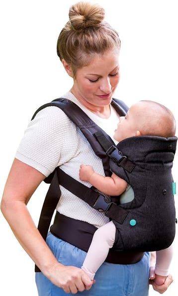 Ergonomische Babycarrier Zwart | Tweedekansje | OP=OP, Overige merken, Buik of Rug, Ophalen of Verzenden, Zo goed als nieuw