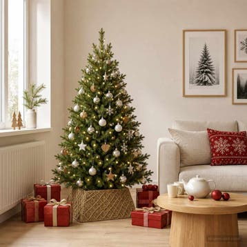 vidaXL Kerstboomkraag Vierkant Naturel 50 x 50 x 25 cm, Verzenden, Nieuw