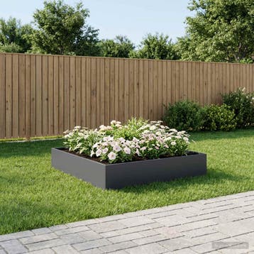vidaXL Plantenbak Antraciet 80 x 80 x 20 cm Koudgewalst, Minder dan 30 cm, Verzenden, Nieuw, Metaal