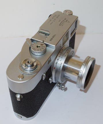 Leica M1 - 1961 - incl. Elmar 3.5/5cm en FOKOS meetzoeker -