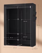 Opvouwbare Kledingkast van Stof – Met 2 Hangstangen en Pl, Huis en Inrichting, Kasten | Kledingkasten, Verzenden, Nieuw