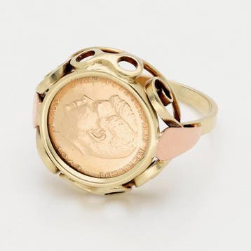 Ring - 14 karaat Geel goud - Munt, Nieuw