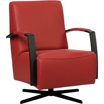 Leren draaifauteuil Mood - Toledo Ducati (rood) - Stervoet, Nieuw, Ophalen of Verzenden, 50 tot 75 cm, Industrieel, Modern