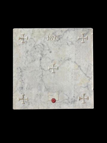 Reliekhouder - Marmer - 1850-1900 - Altaarsteen met, Antiek en Kunst