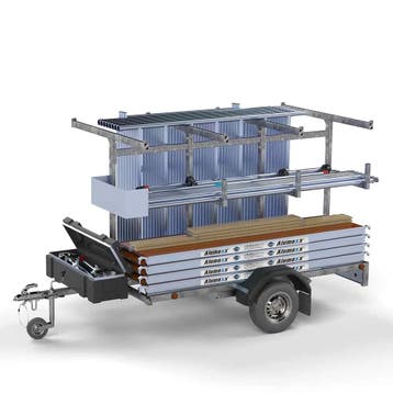 Steigeraanhanger met ALX Basic rolsteiger 75 x 10,2m wh, Verzenden, Nieuw, Rolsteiger of Kamersteiger, 5 meter of hoger