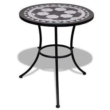 vidaXL Bistrotafel 60 cm mozaïek zwart en wit, Tuin en Terras, Tuintafels, Verzenden, Nieuw
