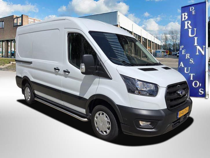 Ford Transit 2.0 TDCI L2H2 Trend Airco Cruisecontrol Trekhaa, Auto's, Bestelauto's, Lease, Zwart, Handgeschakeld, Wit, Financial lease
