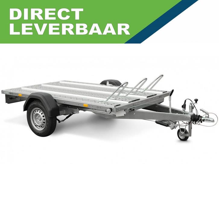 Motortrailer Stema STM tot 3 motoren 251x153cm 1300kg geremd, Auto diversen, Aanhangers en Bagagewagens, Ophalen