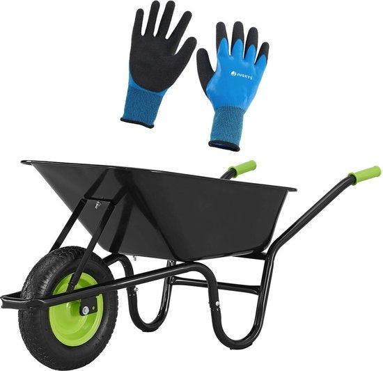 2dekans | Kruiwagen 100 Liter - Luchtbanden - Zwart - Max., Tuin en Terras, Kruiwagens, Zo goed als nieuw, Ophalen of Verzenden