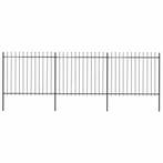 vidaXL Tuinhek met speerpunt staal 537x150 cm zwart, Verzenden, Nieuw, IJzer, 2 meter of meer
