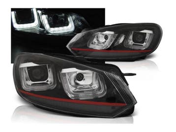 U-LED koplampen Black Red geschikt voor VW Golf 6, Verzenden, Nieuw, Volkswagen