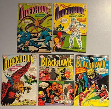 Blackhawk #190, 191, 192, 212, 221 - 5 Comic - Eerste druk -, Nieuw