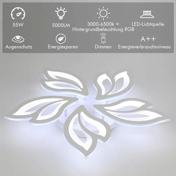 LED plafondlamp 55W dimbaar RGB met afstandsbediening, Verzenden, Nieuw