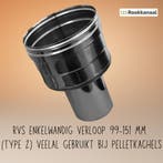 Verloop kachel RVS, stalen, geblauwde goedkoop, Huis en Inrichting, Kachels, Ophalen of Verzenden, Nieuw, Hout, Vrijstaand