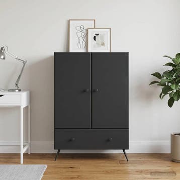 vidaXL Dressoir Zwart 66 x 34,5 x 95 cm Bewerkt hout, Verzenden, Nieuw, Overige houtsoorten, Minder dan 50 cm