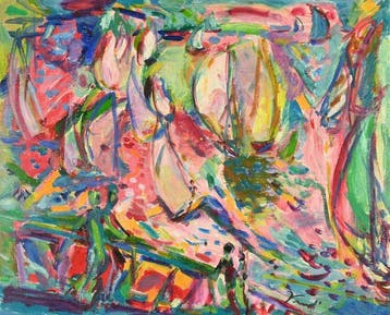 VANDI (né en 1952) - Voiles sur la mer rose, Antiek en Kunst