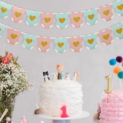 Baby Douche Slinger met Rompers – Papieren Feest Banner, Huis en Inrichting, Woonaccessoires | Wanddecoraties, Nieuw, Verzenden