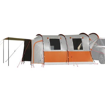 vidaXL Autotent 4-persoons waterdicht grijs en oranje, Verzenden, Nieuw, Tot en met 2