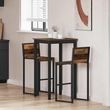 vidaXL Staande Bartafel Bewerkt hout Vierkant, Huis en Inrichting, Verzenden, Nieuw