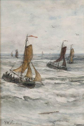 Hendrik Willem Mesdag (1831-1915) - Bomschuiten op zee
