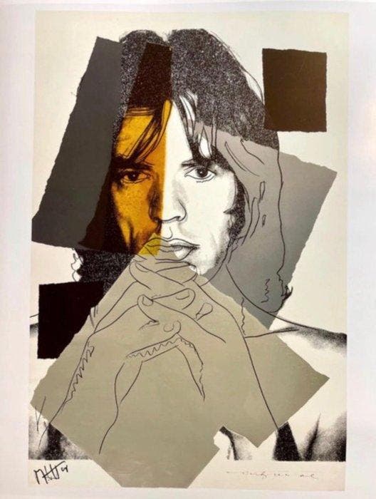 Andy Warhol (after) - Mick Jagger - Jaren 1970, Antiek en Kunst, Kunst | Tekeningen en Foto's