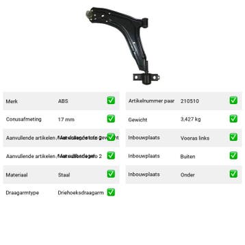 Draagarm Skoda Felicia 1.3 (6U1) Van 1994-10 tot 1998-03 - A, Verzenden, Nieuw, Skoda