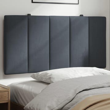vidaXL Hoofdbordkussen Hanko Donkergrijs 100 cm Fluweel, Verzenden, Nieuw, Grijs, Stof