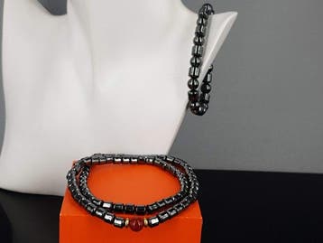 Terahertz & Carnelian Stone / Armbandlengte 15 - 15,5 cm /