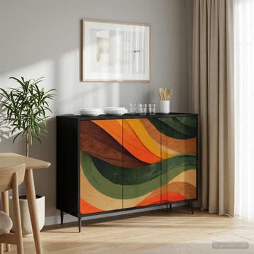 vidaXL Dressoir BONN Zwart eiken 102 x 33 x 76 cm Bewerkt, Verzenden, Nieuw, Overige houtsoorten, Minder dan 50 cm