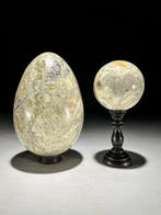 Geen reserveprijs - Prachtig paar onyx. Ei-vormig en